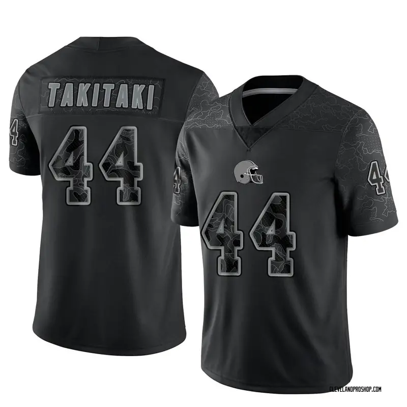 Limited Men's Sione Takitaki Brown Jersey - #44 Football Cleveland Browns  Rush Drift Fashion