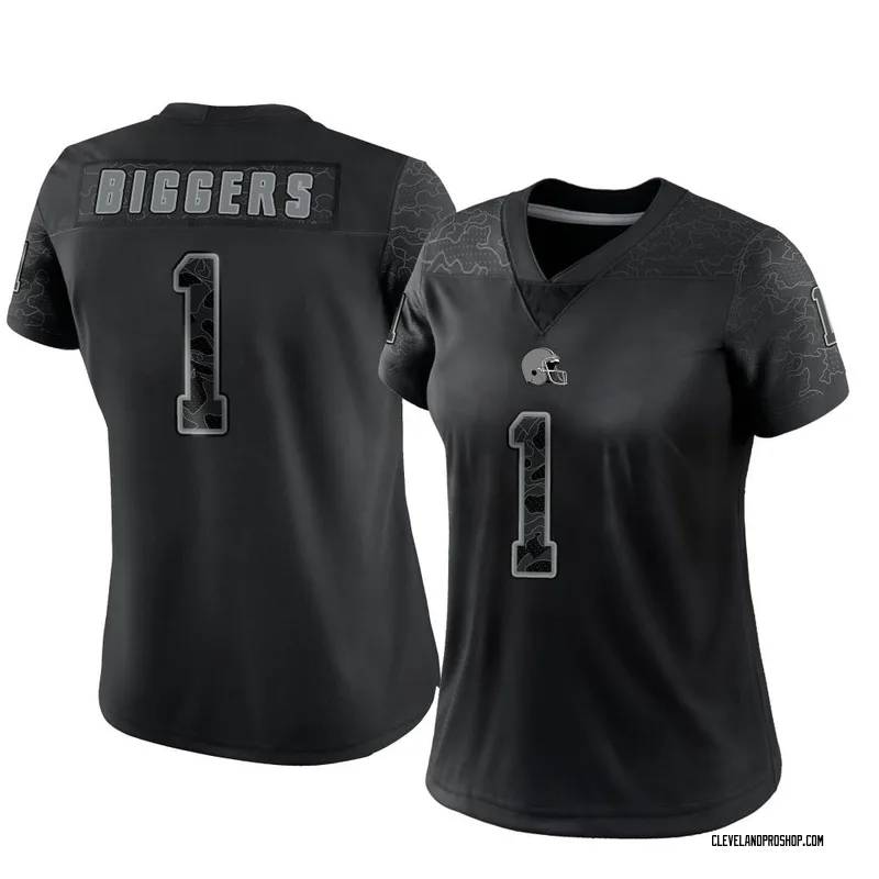 Black Women's Caleb Biggers Cleveland Browns Limited Reflective Jersey