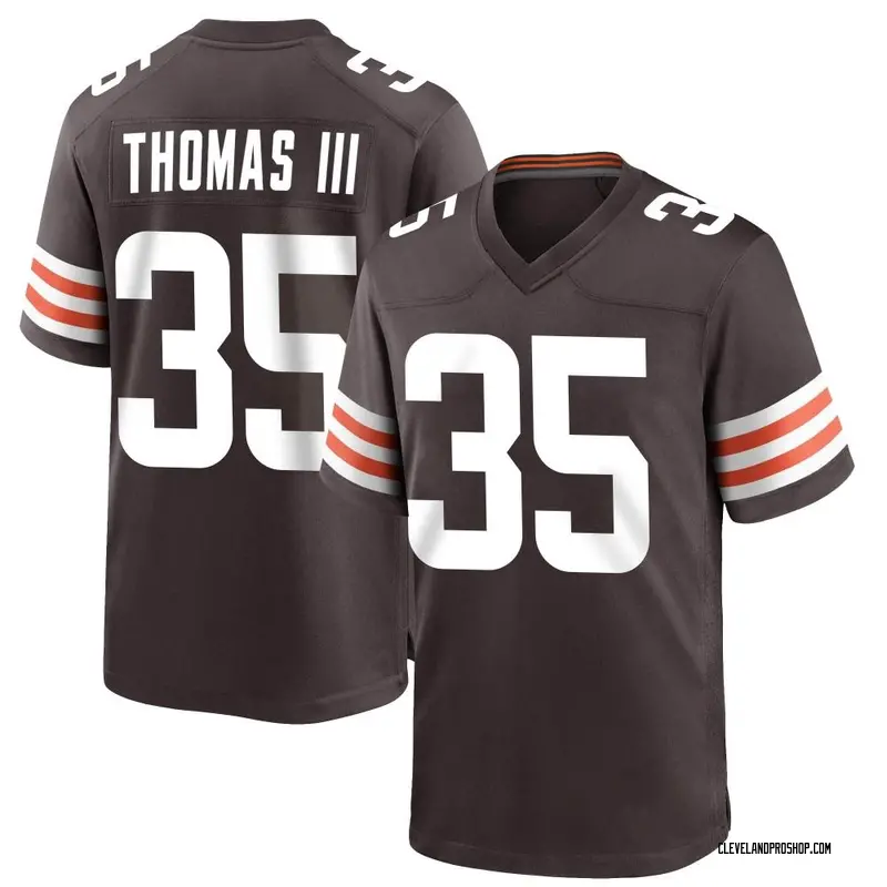 Brown Men's Charlie Thomas III Cleveland Browns Game Team Color Jersey