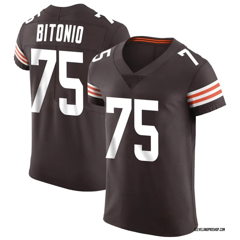 Elite Men's Joel Bitonio White Road Jersey - #75 Football Cleveland Browns