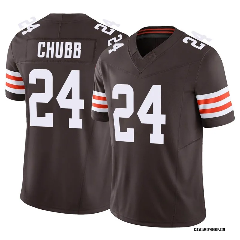 Nick Chubb Cleveland Browns Nike Women's Atmosphere Fashion Game Jersey -  Gray