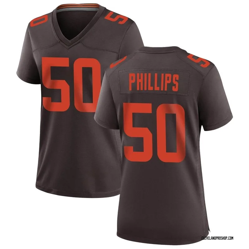 Jacob Phillips Cleveland Browns Game-Used #50 White Jersey vs