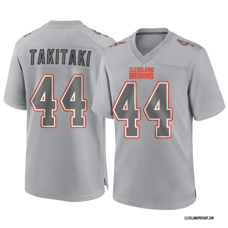 Limited Men's Sione Takitaki Brown Jersey - #44 Football Cleveland Browns  Rush Drift Fashion