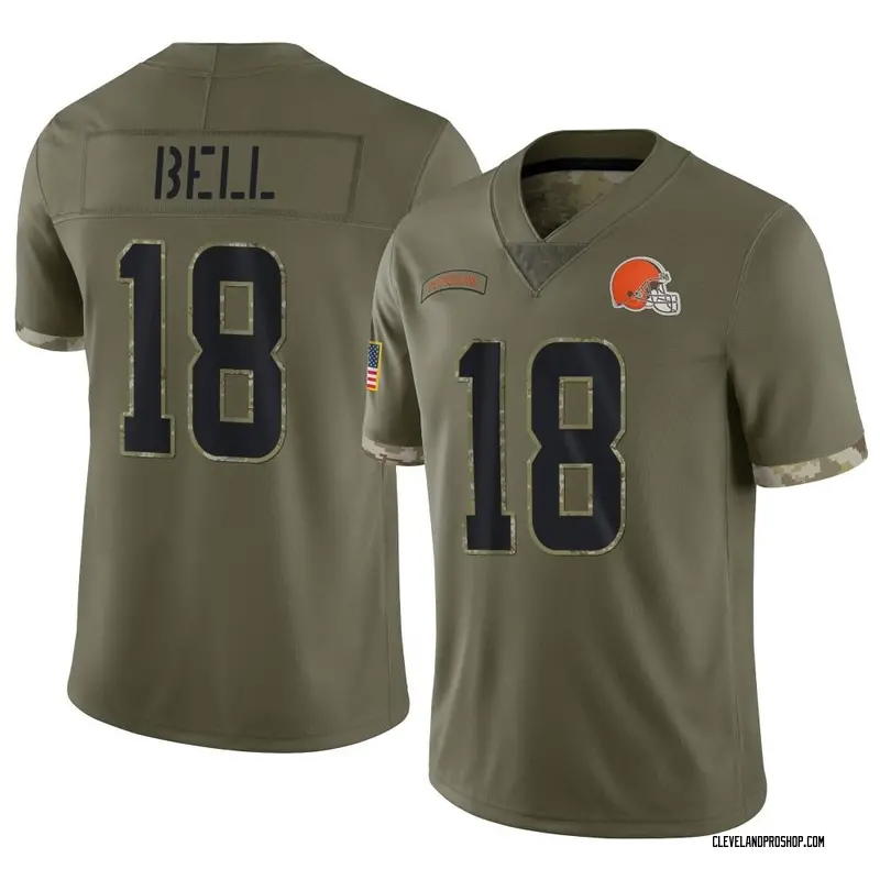 Olive Men's David Bell Cleveland Browns Limited 2022 Salute To Service  Jersey