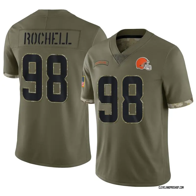 Olive Men's Isaac Rochell Cleveland Browns Limited 2022 Salute To Service  Jersey
