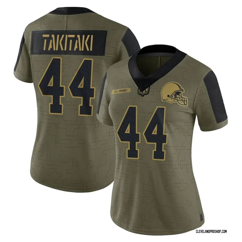 Olive Women's Sione Takitaki Cleveland Browns Limited 2022 Salute To  Service Jersey