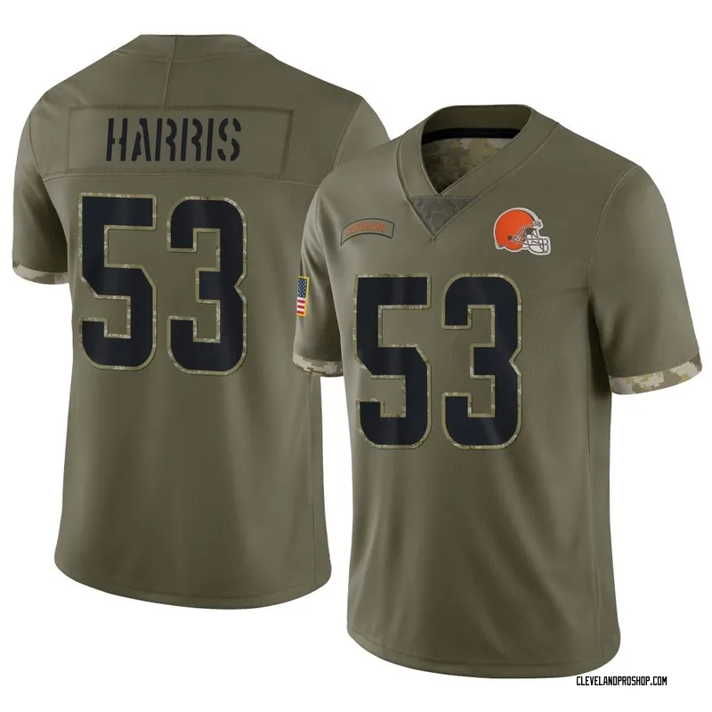 Olive Youth Nick Harris Cleveland Browns Limited 2022 Salute To Service  Jersey