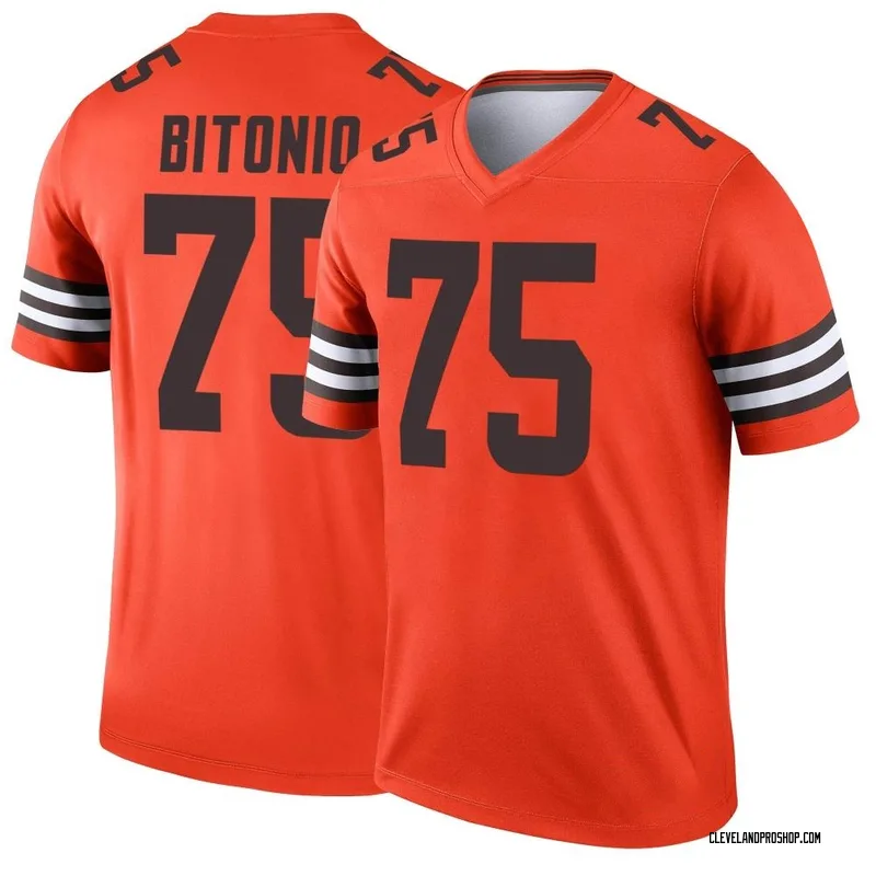 Limited Men's Joel Bitonio Brown Jersey - #75 Football Cleveland Browns  Rush Drift Fashion Size 40/M