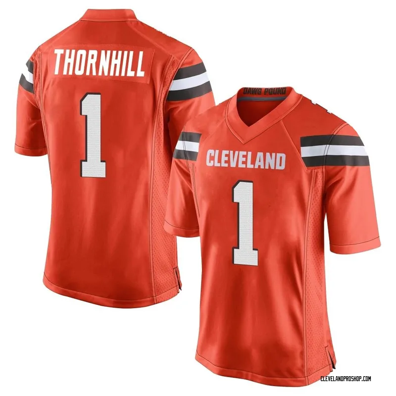 Men's Nike Juan Thornhill Brown Cleveland Browns Team Game Jersey Size: 3XL