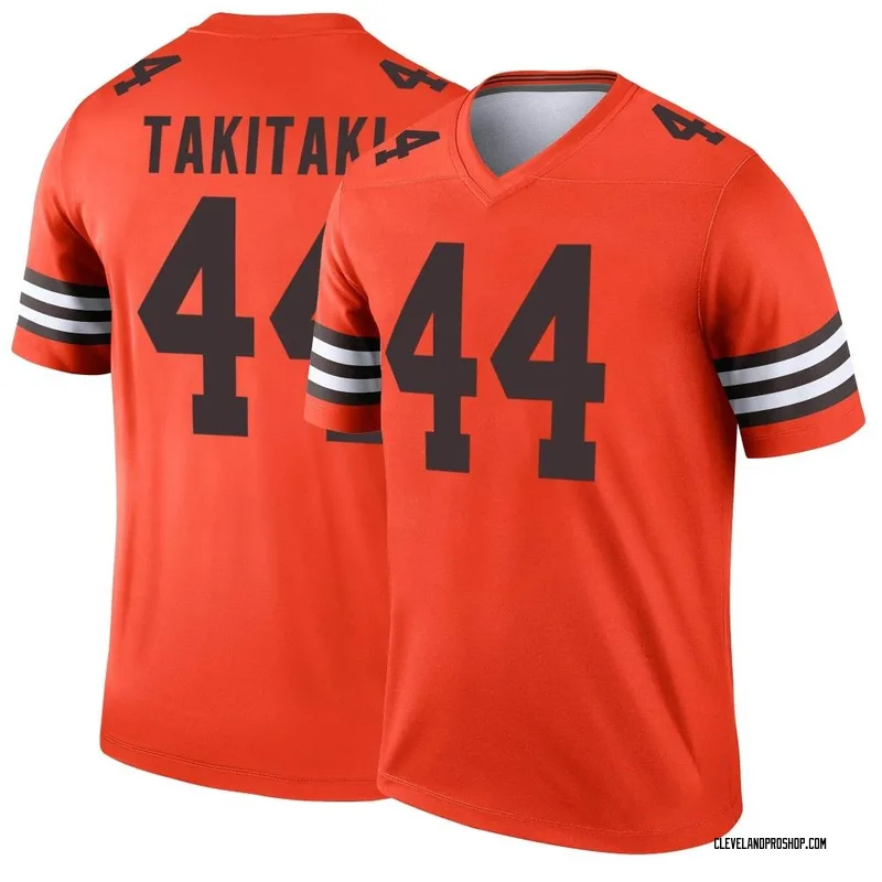 Limited Men's Sione Takitaki Orange Alternate Jersey - #44 Football  Cleveland Browns Vapor Untouchable