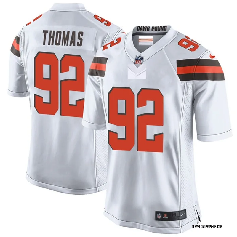 Game Men's Chad Thomas White Road Jersey - #92 Football Cleveland