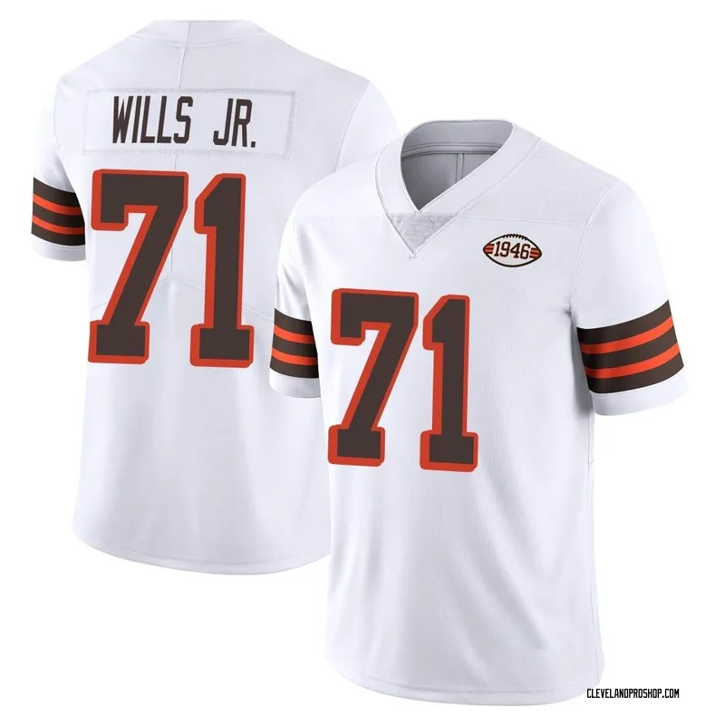 Jedrick Wills Jr. Cleveland Browns Fanatics Authentic Player-Issued #71  Throwback Jersey from the 2021 NFL Season - White