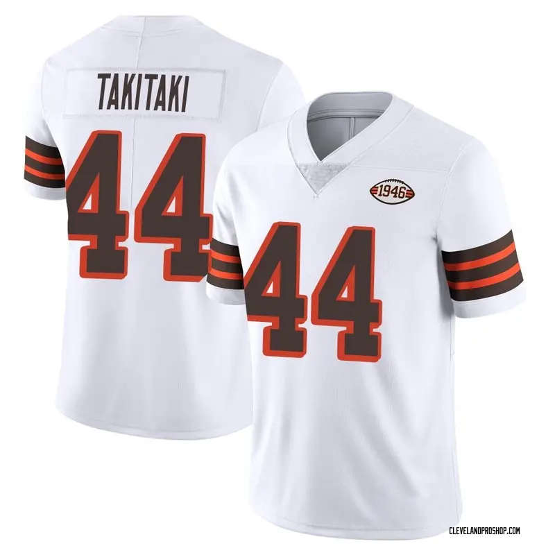 Limited Men's Sione Takitaki Brown Jersey - #44 Football Cleveland Browns  Player Name & Number Tank Top