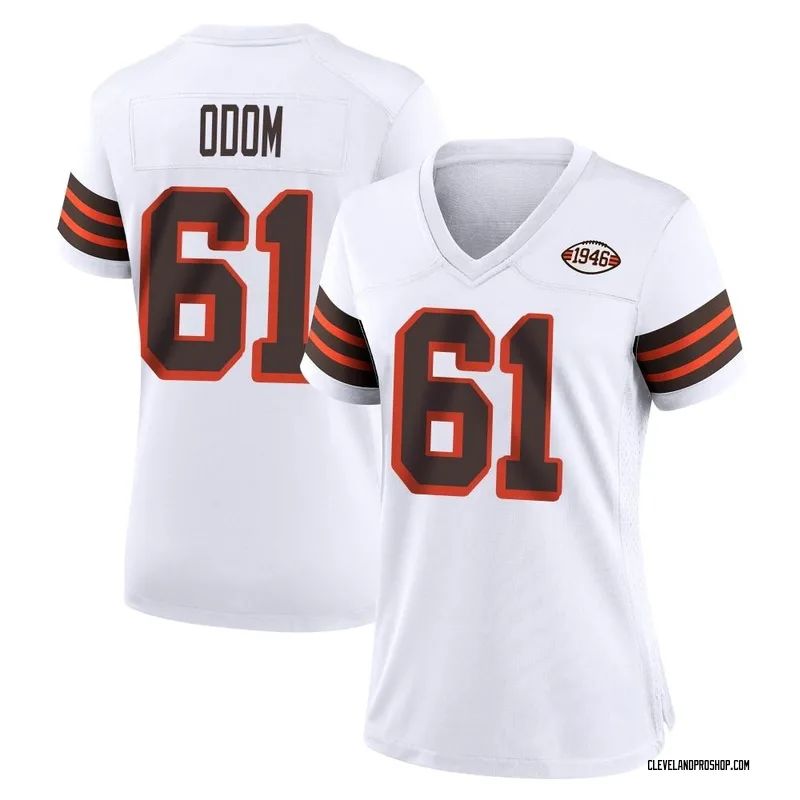 White Women's Chris Odom Cleveland Browns Game 1946 Collection Alternate  Jersey