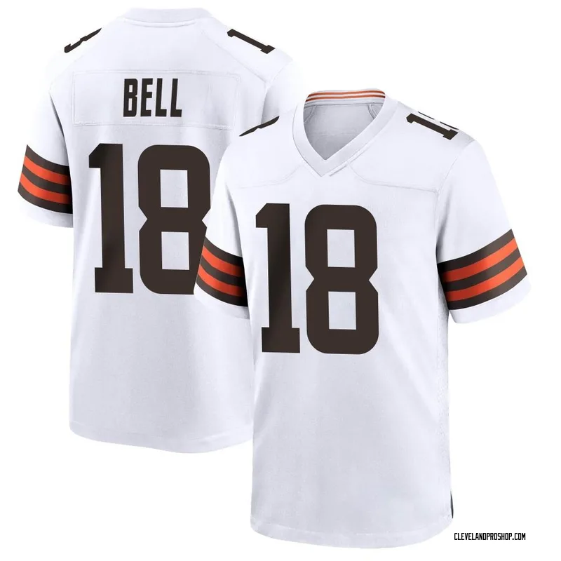 David Bell Cleveland Browns Game-Used #18 White Jersey vs. Baltimore Ravens  on October 23 2022