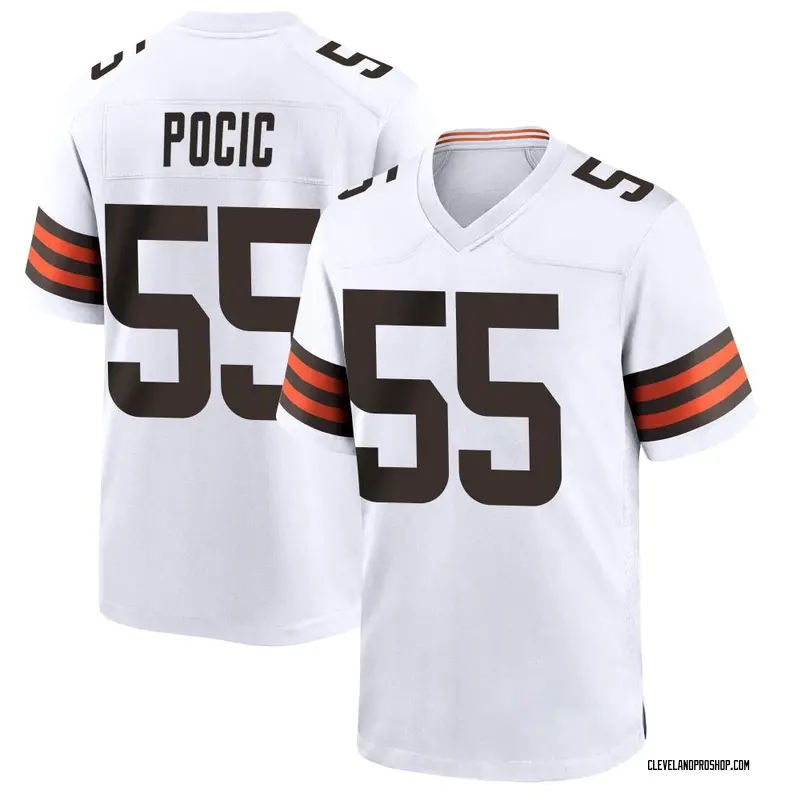 White Youth Ethan Pocic Cleveland Browns Game Jersey