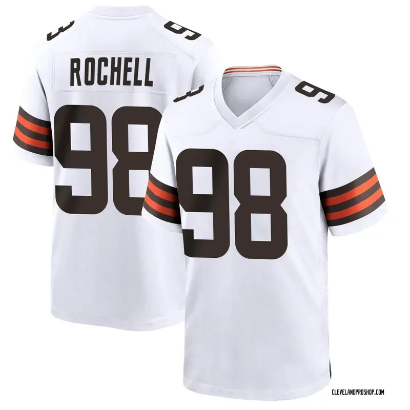 White Youth Isaac Rochell Cleveland Browns Game Jersey