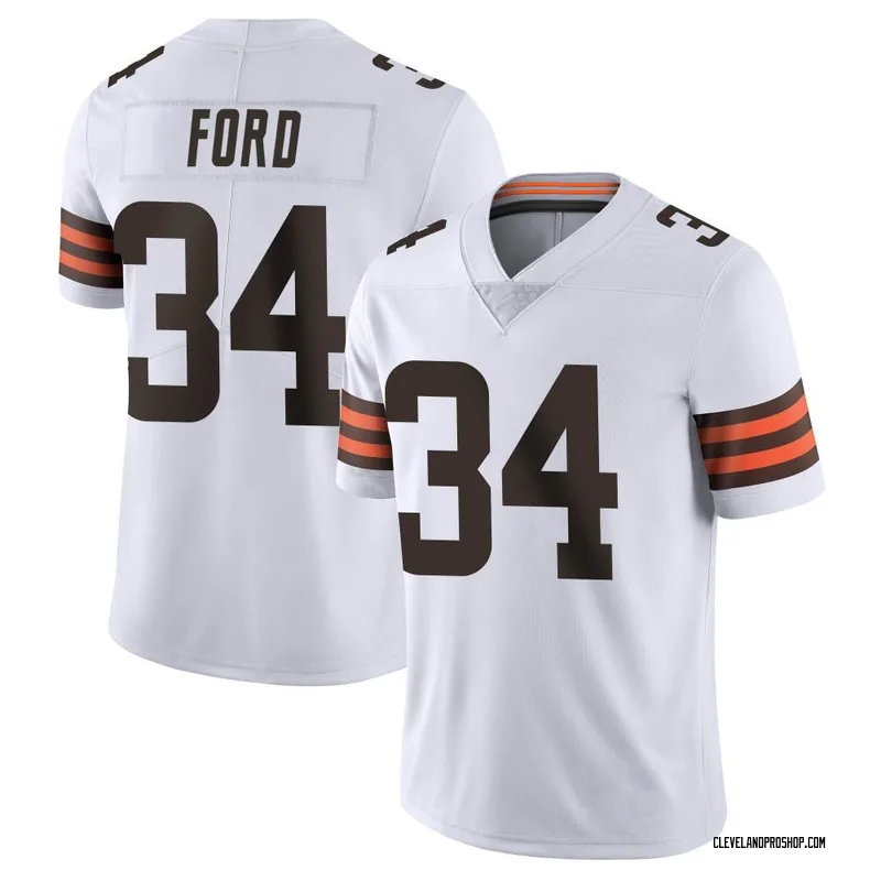 Jerome Ford Cleveland Browns Game-Used #34 White Jersey vs